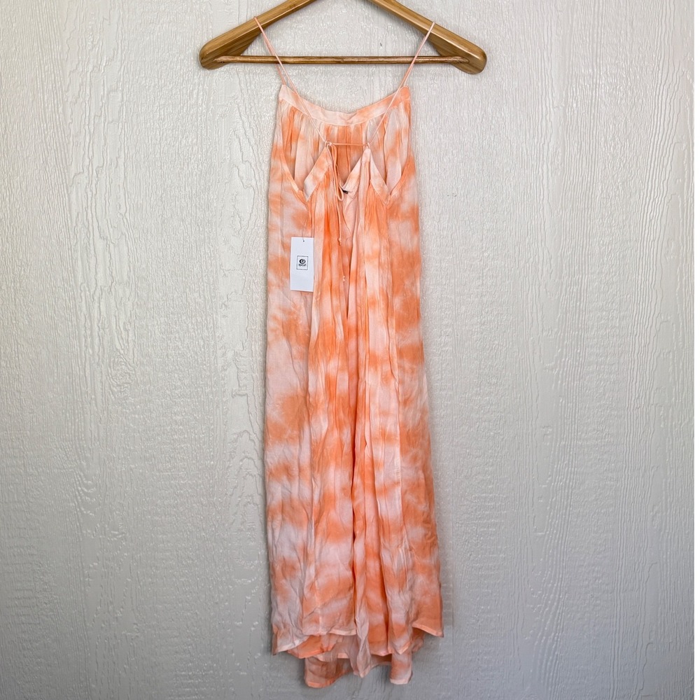 Rip Curl Drift Away Midi Dress Peach Tie Dye Beach Cover Up Medium NEW w tags - Picture 3 of 8